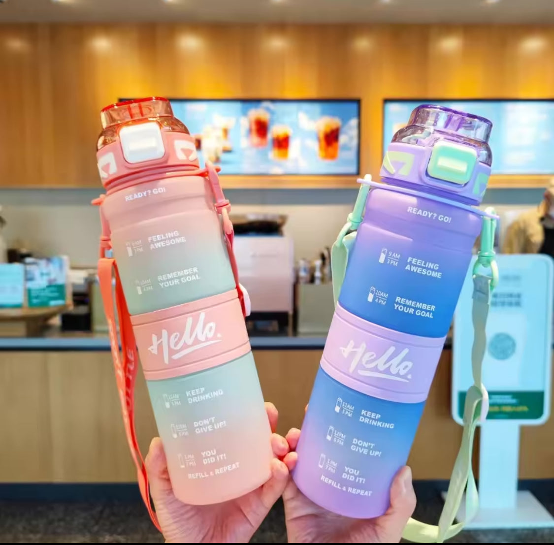 Portable Back Strap Water Bottle, Leak Proof Plastic Water Bottle, Kids Water Bottle Portable Back Strap Water Bottle, Leak Proof Plastic Water Bottle, Kids Water Bottle